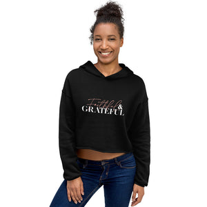 Open image in slideshow, Faithful &amp; Grateful Crop Hoodie
