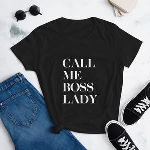 Open image in slideshow, Call Me Boss Lady Women&#39;s short sleeve t-shirt
